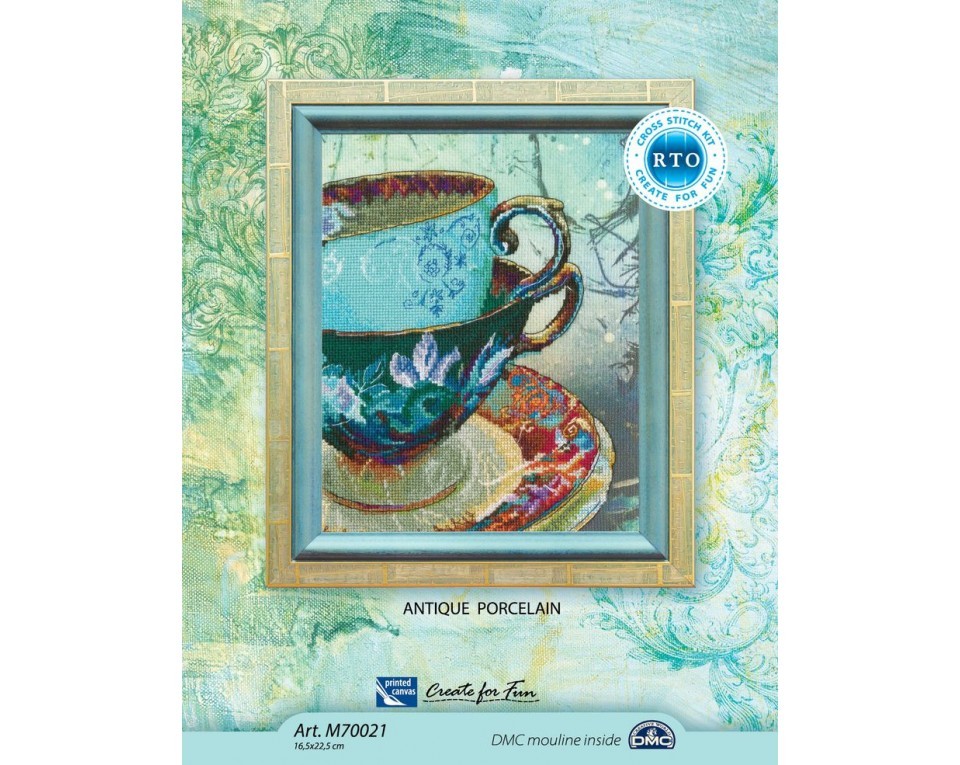 Cross-stitch kits with printed background "Antique porcelain", Article: M70021