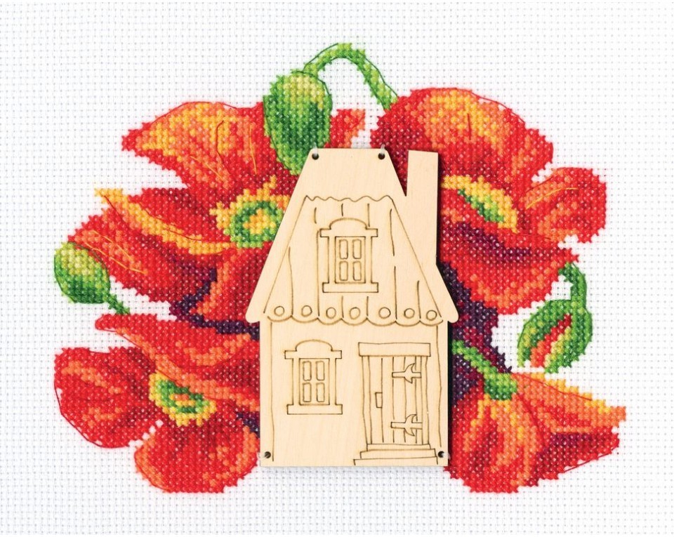 Cross-stitch kits with plywood form "Street of flowers", Article: MBE9004
