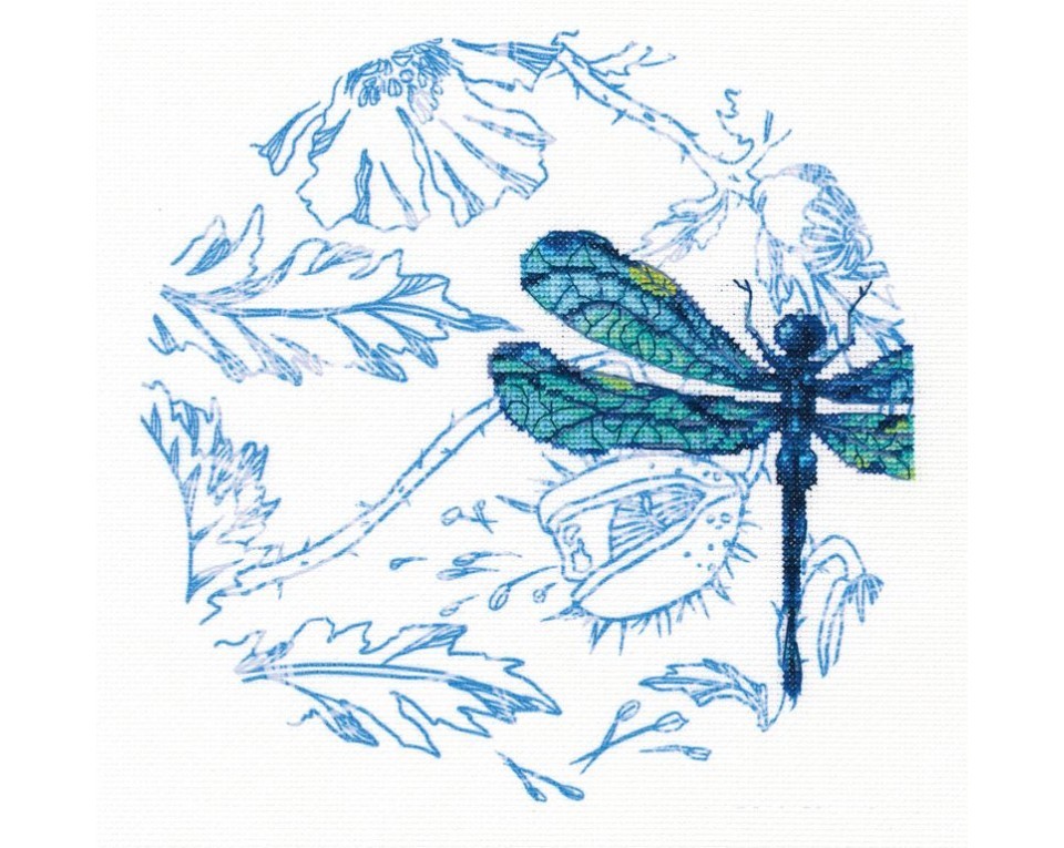 Cross-stitch kits with printed background "Dance of dragonflies", Article: M70024