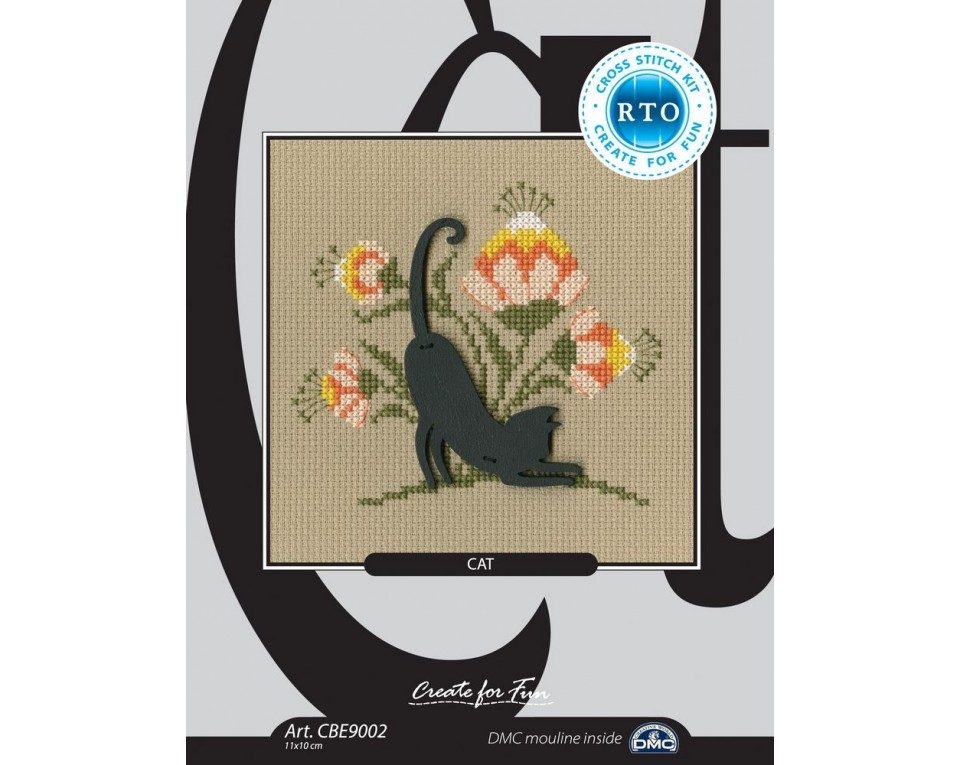 Cross-stitch kit with plywood form "Cat", Article: CBE9002