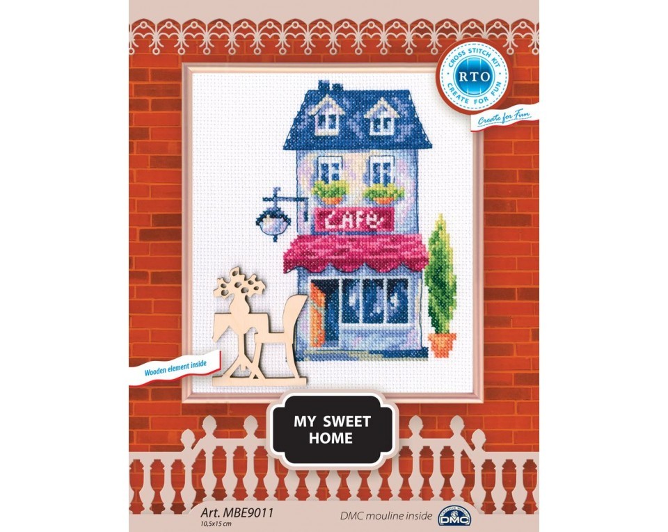 Cross-stitch kit with plywood form "My sweet home", Article: MBE9011