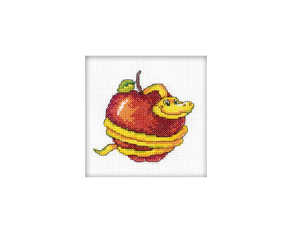 Cross-Stitch Kit "Snake with apple", Article: H215