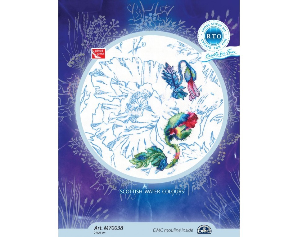 Cross-stitch kits with printed background "Scottish water colours", Article: M70038