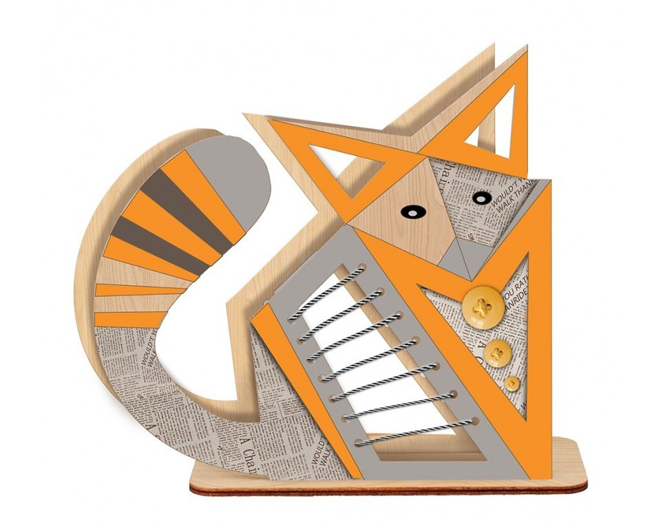 Plywood form "Buratini" in Origami style - support, Article: DZ80015