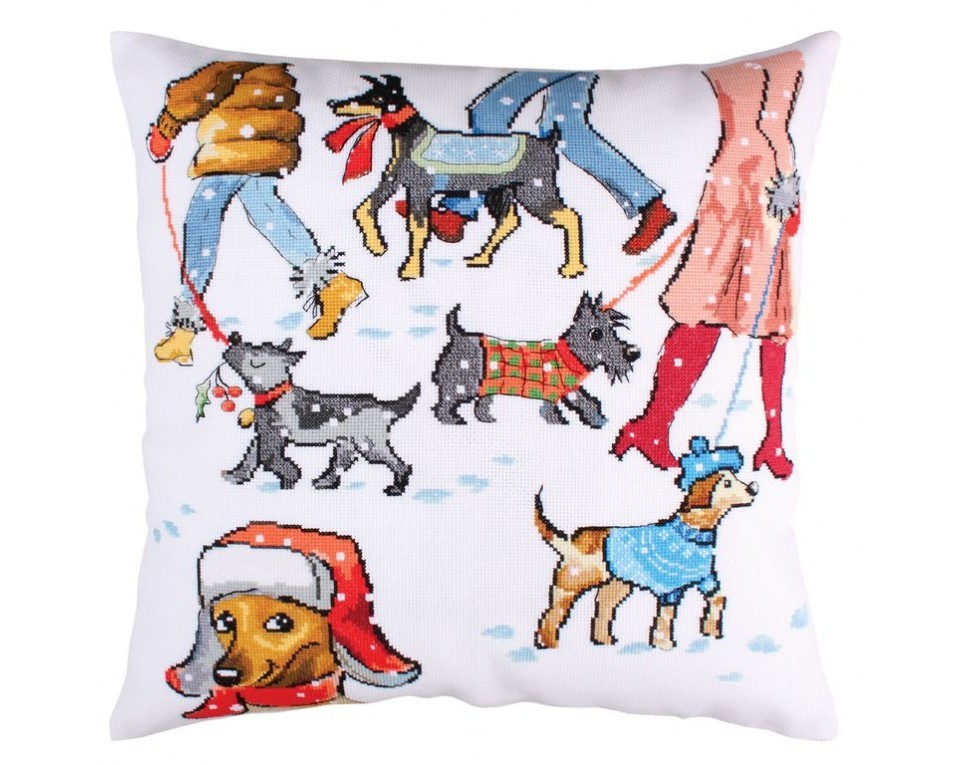Cross-stitch kit "Four-legged winter", Article: CU036