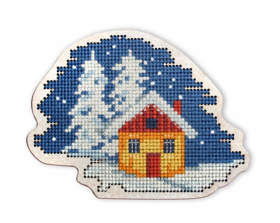 Cross-stitch kit with perforated wooden form, Article: EHW026