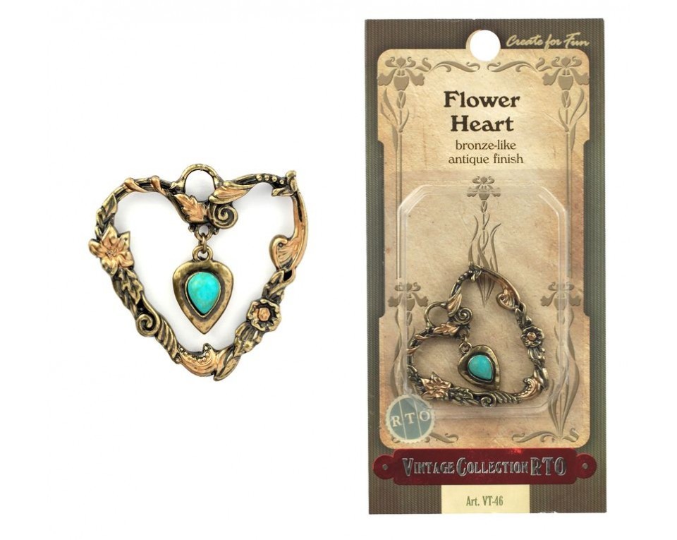 Vintage Pendant „Flower heart”, Article: VT-46