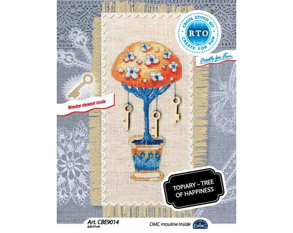 Cross-stitch kits with plywood form "Topiary - tree of happiness", Article: CBE9014