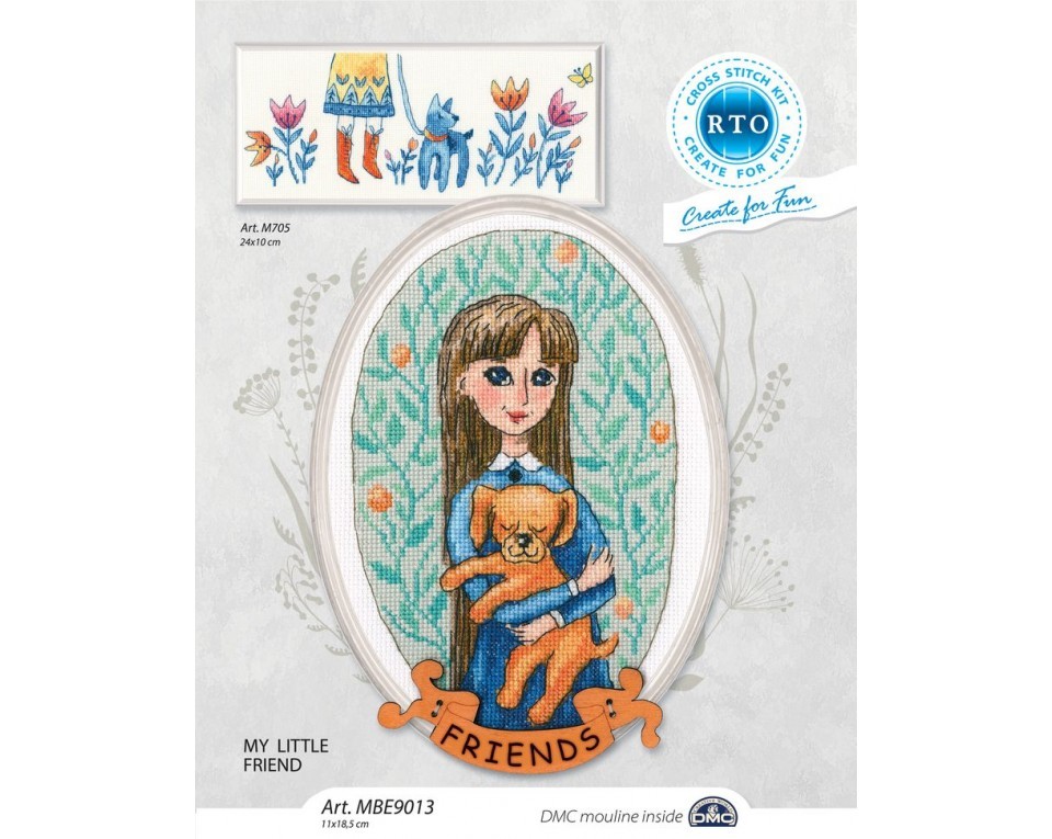 Cross-stitch kit with plywood form "My little friend", Article: MBE9013