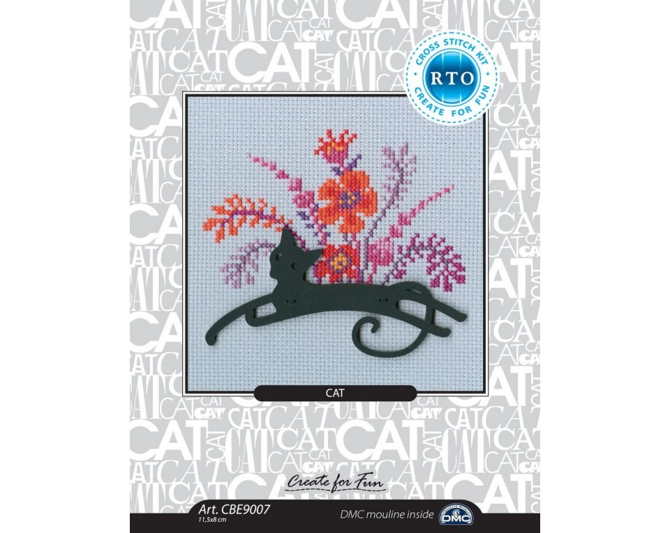 Cross-stitch kit with plywood form "Cat", Article: CBE9007