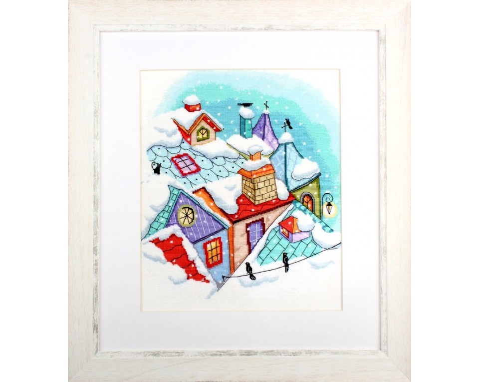 Cross-stitch kits "Winter on the roofs", Article: M655