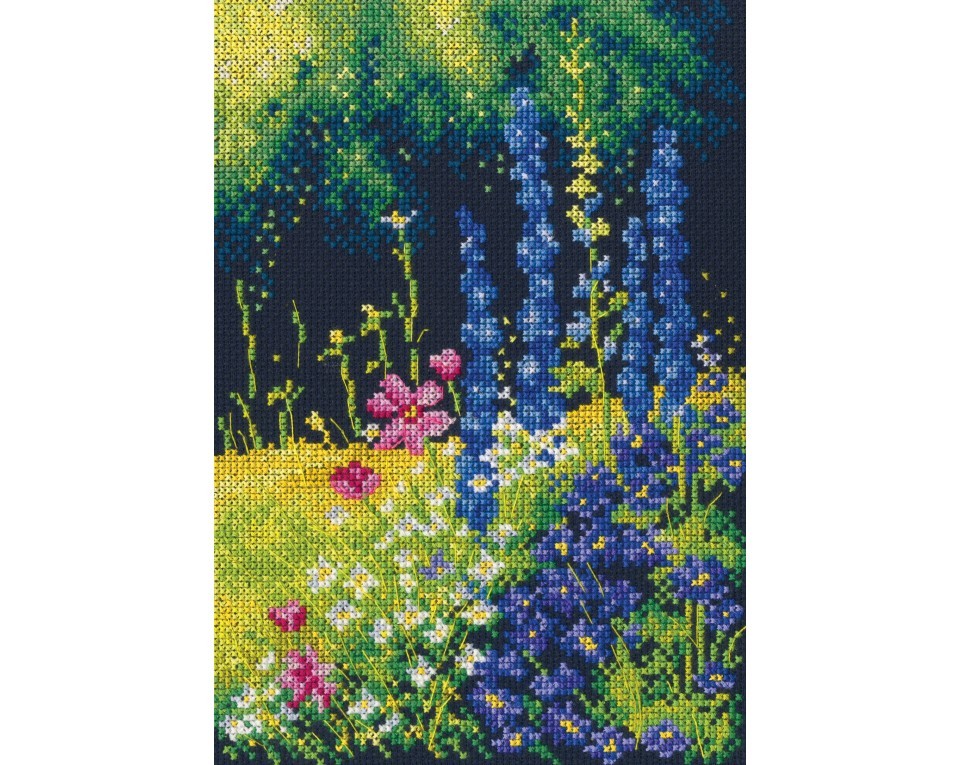 Cross-stitch kits "Delphinium and cosmos", Article: M626