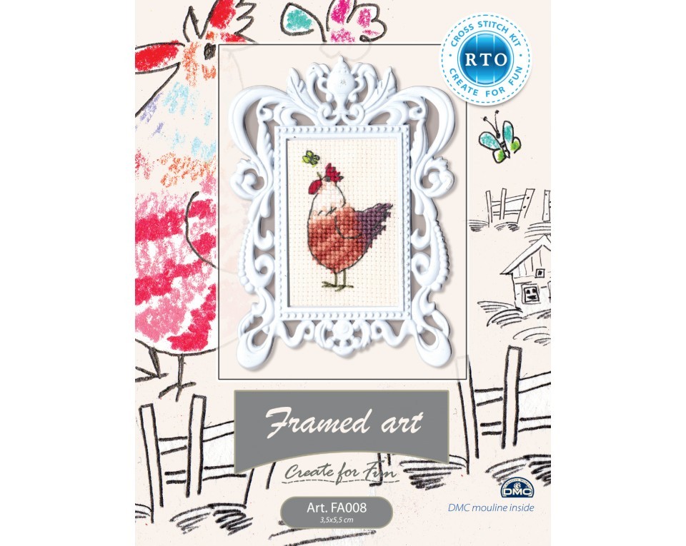 Cross-Stitch Kit "Cock with butterfly", Article: FA008