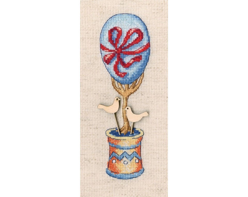 Cross-stitch kits with plywood form "Topiary - tree of happiness", Article: CBE9009