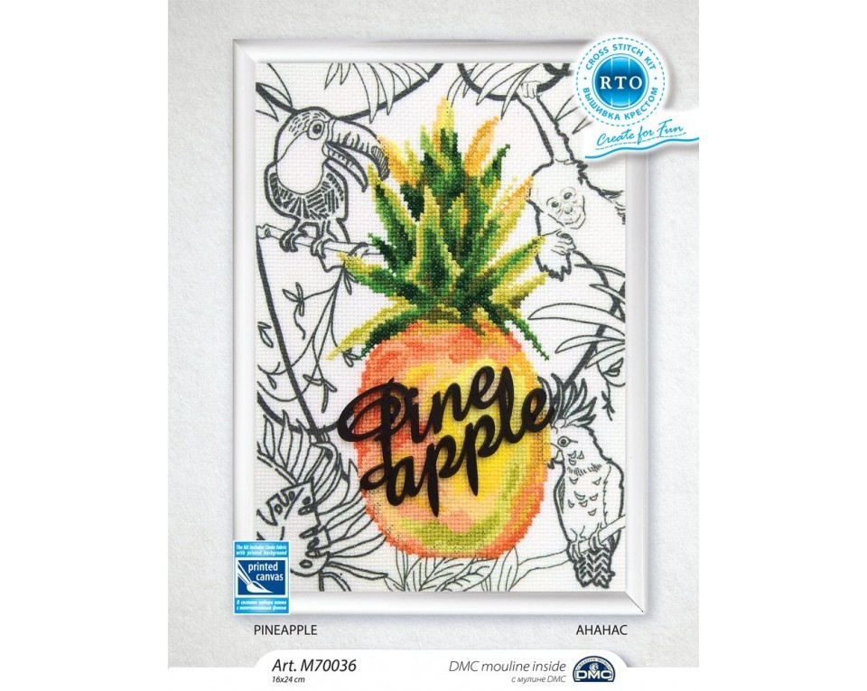 Cross-stitch kits with printed background "Pineapple", Article: M70036