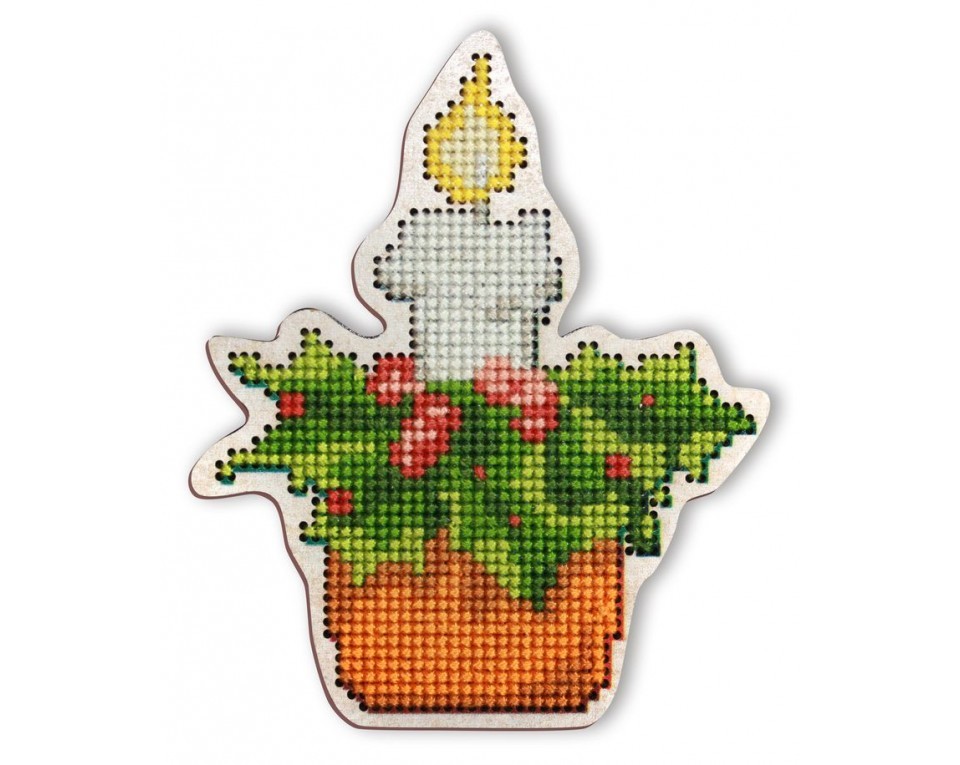 Cross-stitch kit with perforated wooden form, Article: EHW024