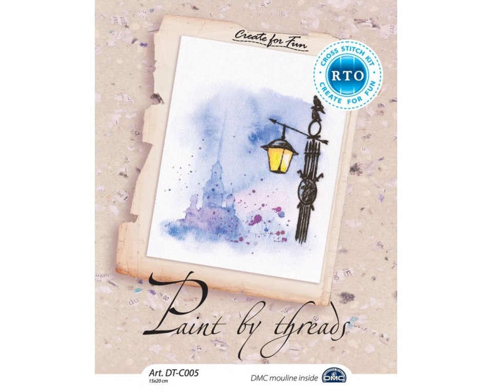 Cross-stitch kits with printed background "Paint by Threads", Article: DT-C005