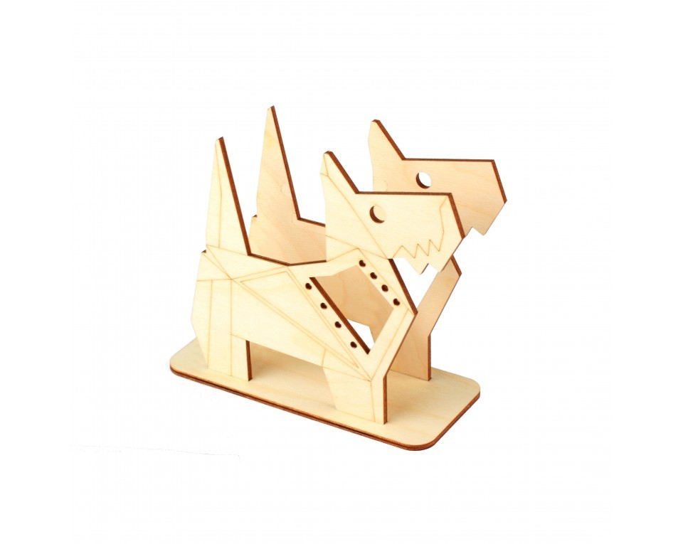 Plywood form "Buratini" in Origami style - support, Article: DZ80018