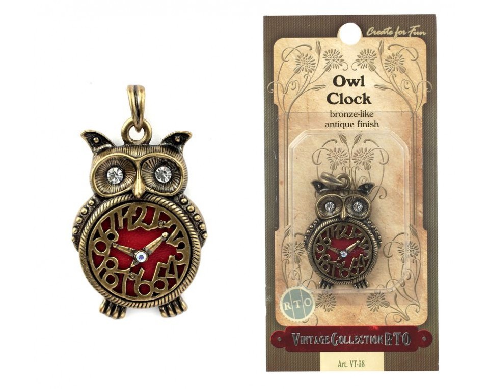 Vintage Pendant „ Owl clock”, Article: VT-38